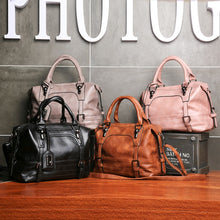 Load image into Gallery viewer, Ladies Casual Handbag Soft-faced Solid Color One-shoulder Diagonal Large Bag, Black, Pink, Brown, Grey