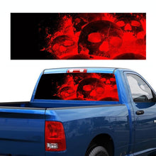 Load image into Gallery viewer, D-954 Flame Skeleton Rear Window Pattern Sticker Truck SUV Behind Wind Glass Stickers, D-954 Red