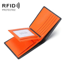 Load image into Gallery viewer, TP-215 Leather RFID Anti-theft Tri-fold Short Wallet, Brown, Blue, Orange, Black