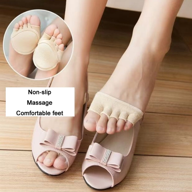 Pair Anti-Friction Half Palm Sponge Invisible Five-Finger Socks