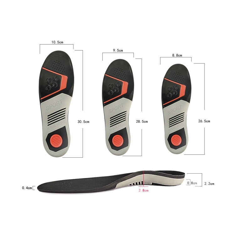 Sports And Casual Insoles TPE Shock Absorption Massage Arch Support Insoles, Size: S