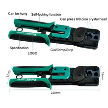 Load image into Gallery viewer, ProsKit Dual-purpose 6/8P Iron Handle Network Ratchet Crimping Plier, CP-376ER