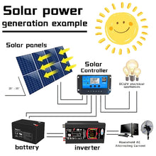 Load image into Gallery viewer, Home Solar Generator Inverter+30A Controller+18W 12V Solar Panel, Black 12V To 220V, Black 12V To 110V, Yellow 12V To 220V, Yellow 12V To 110V