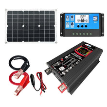 Load image into Gallery viewer, Home Solar Generator Inverter+30A Controller+18W 12V Solar Panel, Black 12V To 220V, Black 12V To 110V, Yellow 12V To 220V, Yellow 12V To 110V