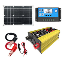 Load image into Gallery viewer, Home Solar Generator Inverter+30A Controller+18W 12V Solar Panel, Black 12V To 220V, Black 12V To 110V, Yellow 12V To 220V, Yellow 12V To 110V