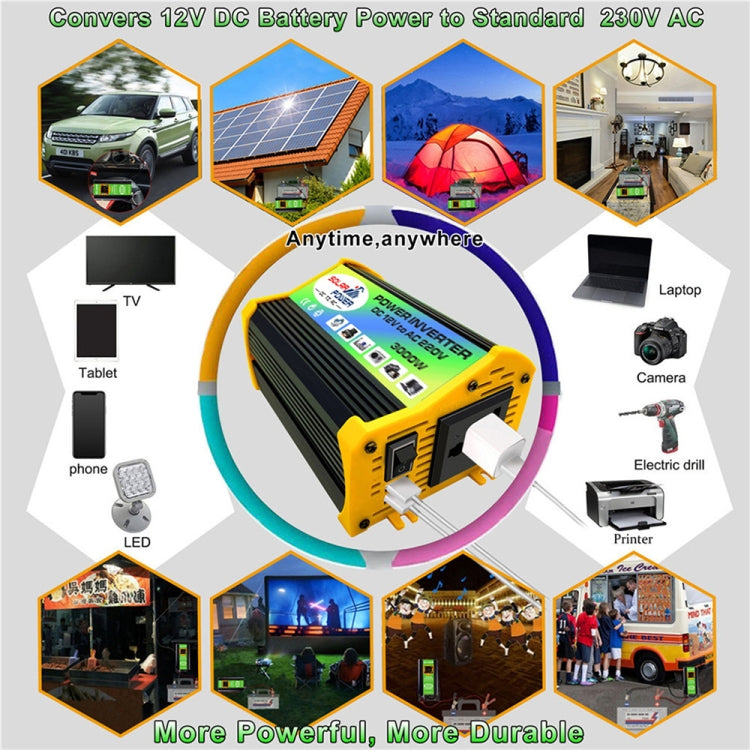 Home Solar Generator Inverter+30A Controller+18W 12V Solar Panel, Specification:, Black 12V To 220V, Black 12V To 110V, Yellow 12V To 220V, Yellow 12V To 110V