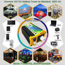 Load image into Gallery viewer, Home Solar Generator Inverter+30A Controller+18W 12V Solar Panel, Specification:, Black 12V To 220V, Black 12V To 110V, Yellow 12V To 220V, Yellow 12V To 110V