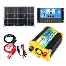 Load image into Gallery viewer, Home Solar Generator Inverter+30A Controller+18W 12V Solar Panel, Specification:, Black 12V To 220V, Black 12V To 110V, Yellow 12V To 220V, Yellow 12V To 110V
