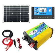 Load image into Gallery viewer, Home Solar Generator Inverter+30A Controller+18W 12V Solar Panel, Specification:, Black 12V To 220V, Black 12V To 110V, Yellow 12V To 220V, Yellow 12V To 110V