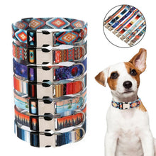 Load image into Gallery viewer, Pet Ethnic Style Polyester Cotton Print Pattern Collar, Size:, S: 1.5x27-43cm, M: 2.0x32-52cm, L: 2.5x38-61cm, XL: 2.5x43-71cm