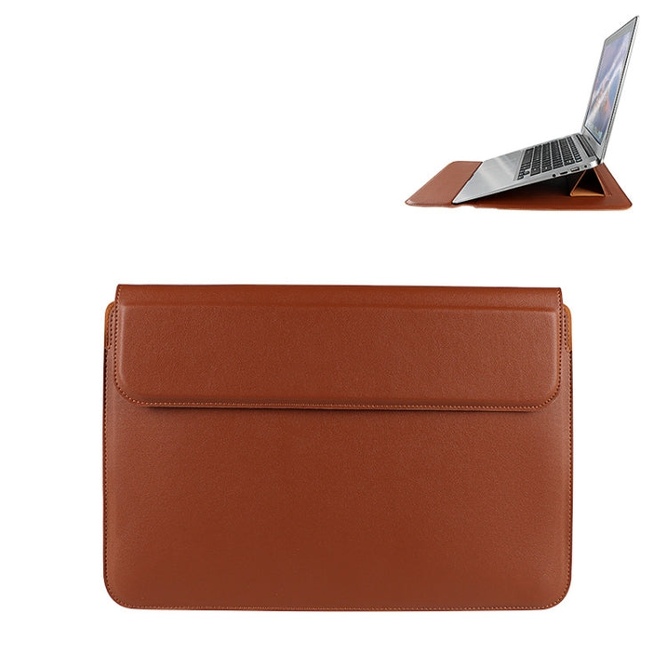 PU08DZ Leather Laptop Liner Bag with Stand Function, 13.3 inches, 14.1-15.4 inches