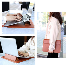 Load image into Gallery viewer, PU08DZ Leather Laptop Liner Bag with Stand Function, 13.3 inches, 14.1-15.4 inches