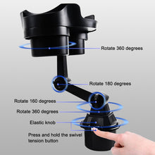 Load image into Gallery viewer, Car Water Cup Holder Dinner Plate Rack Rotatable Mobile Phone Holder, Car Water Cup Holder
