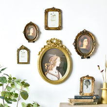Load image into Gallery viewer, Retro Imitation Wood Home Decor Photo Frames, Spec:, Square-6 inches, Square-7 inches, Arched-6 inches, Arched-7 inches, Oval-6 inches, Oval-7 inches, Bow Round Box, A Model, B Model, C Model, D Model