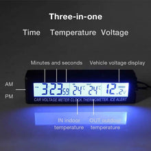 Load image into Gallery viewer, Car Inside And Outside Dual Temperature+Clock+Voltage LED Electronic Display, 4 in 1 Orange+Blue