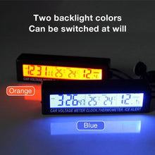 Load image into Gallery viewer, Car Inside And Outside Dual Temperature+Clock+Voltage LED Electronic Display, 4 in 1 Orange+Blue