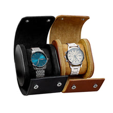 Load image into Gallery viewer, PU Leather Watch Protective Dustproof Display Box Portable Storage Box, Black, Brown