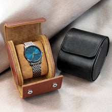 Load image into Gallery viewer, PU Leather Watch Protective Dustproof Display Box Portable Storage Box, Black, Brown