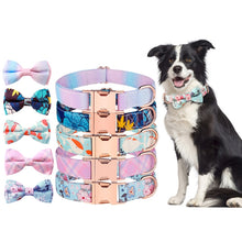 Load image into Gallery viewer, Rose Gold Buckle Pet Detachable Bow Collar, Size:, S 1.5x28-40cm, M 2.0x33-50cm, L 2.5x38-60cm, XL 2.5x43-70cm