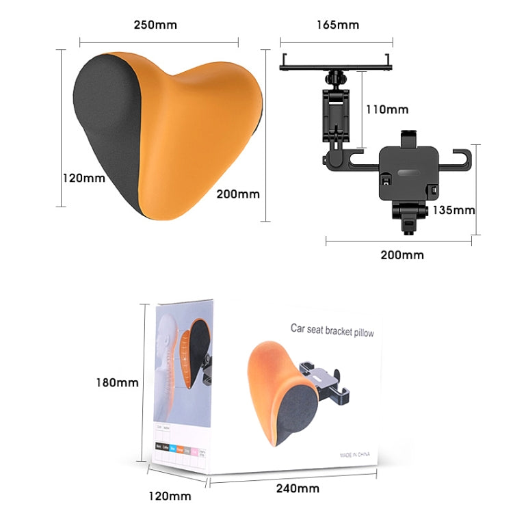 A09 Car Seat Headrest Memory Foam Comfortable Neck Pillow, Style:, With Stand  (Blue), With Stand  (Gray), Without Stand (Black), Without Stand (White), Without Stand (Orange), Without Stand (Pink), With Stand (Black), Without Stand (Coffee)           ...