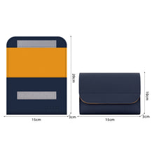 Load image into Gallery viewer, Baona BN-Q009 Small Leather Mouse Charger Storage Bag, Deep Blue+Yellow, Gray Green+Light Green, Silver+Blue