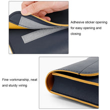 Load image into Gallery viewer, Baona BN-Q009 Small Leather Mouse Charger Storage Bag, Deep Blue+Yellow, Gray Green+Light Green, Silver+Blue