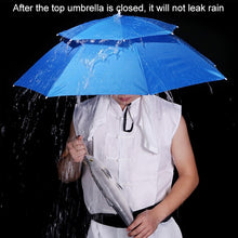 Load image into Gallery viewer, Double-layer Fishing Umbrella Hat Outdoor Sunscreen And Rainproof Folding Umbrella Hat, 95 Blue (Elastic Band), 95 Silver (Elastic Band), 95 Blue (Rubber Sleeve), 95 Silver (Rubber Sleeve), 80 Blue, 80 Camellia, 95 Blue Vinyl (Rubber Sleeve)           ...