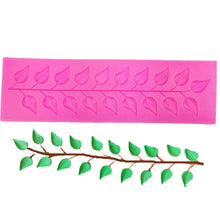 Load image into Gallery viewer, Long Strip Lace Tree Leaf  Fondant Silicone Mold, Long Strip Lace