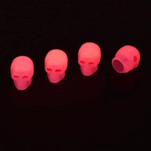 Load image into Gallery viewer, 1 Sets Car Tire Luminous Valve Cap Motorcycle Skull Valve Core Cap, 1 Set Red, 1 Set Blue, 1 Set Green, 1 Set Yellow