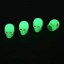 Load image into Gallery viewer, 1 Sets Car Tire Luminous Valve Cap Motorcycle Skull Valve Core Cap, 1 Set Red, 1 Set Blue, 1 Set Green, 1 Set Yellow