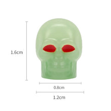 Load image into Gallery viewer, 1 Sets Car Tire Luminous Valve Cap Motorcycle Skull Valve Core Cap, 1 Set Red, 1 Set Blue, 1 Set Green, 1 Set Yellow