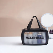 Load image into Gallery viewer, 2 PCS Frosted Translucent Waterproof Storage Bag Cosmetic Bag Swimming Bag Wash Bag, Black M, Black M 2 Handles, Black L, Pink S, Pink M, Pink M 2 Handles, Pink L, White S, White M, White M 2 Handles, White L, Blue S, Blue M, Blue M 2 Handles, Blue L