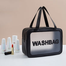 Load image into Gallery viewer, 2 PCS Frosted Translucent Waterproof Storage Bag Cosmetic Bag Swimming Bag Wash Bag, Black M, Black M 2 Handles, Black L, Pink S, Pink M, Pink M 2 Handles, Pink L, White S, White M, White M 2 Handles, White L, Blue S, Blue M, Blue M 2 Handles, Blue L