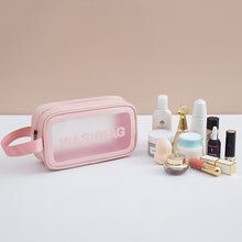 Load image into Gallery viewer, 2 PCS Frosted Translucent Waterproof Storage Bag Cosmetic Bag Swimming Bag Wash Bag, Black M, Black M 2 Handles, Black L, Pink S, Pink M, Pink M 2 Handles, Pink L, White S, White M, White M 2 Handles, White L, Blue S, Blue M, Blue M 2 Handles, Blue L
