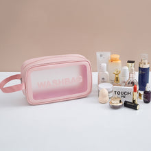 Load image into Gallery viewer, 2 PCS Frosted Translucent Waterproof Storage Bag Cosmetic Bag Swimming Bag Wash Bag, Black M, Black M 2 Handles, Black L, Pink S, Pink M, Pink M 2 Handles, Pink L, White S, White M, White M 2 Handles, White L, Blue S, Blue M, Blue M 2 Handles, Blue L