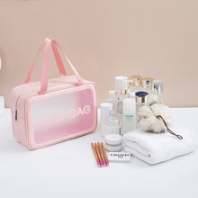 Load image into Gallery viewer, 2 PCS Frosted Translucent Waterproof Storage Bag Cosmetic Bag Swimming Bag Wash Bag, Black M, Black M 2 Handles, Black L, Pink S, Pink M, Pink M 2 Handles, Pink L, White S, White M, White M 2 Handles, White L, Blue S, Blue M, Blue M 2 Handles, Blue L