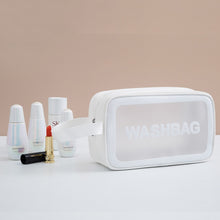 Load image into Gallery viewer, 2 PCS Frosted Translucent Waterproof Storage Bag Cosmetic Bag Swimming Bag Wash Bag, Black M, Black M 2 Handles, Black L, Pink S, Pink M, Pink M 2 Handles, Pink L, White S, White M, White M 2 Handles, White L, Blue S, Blue M, Blue M 2 Handles, Blue L
