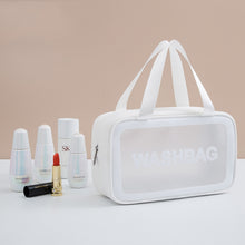 Load image into Gallery viewer, 2 PCS Frosted Translucent Waterproof Storage Bag Cosmetic Bag Swimming Bag Wash Bag, Black M, Black M 2 Handles, Black L, Pink S, Pink M, Pink M 2 Handles, Pink L, White S, White M, White M 2 Handles, White L, Blue S, Blue M, Blue M 2 Handles, Blue L