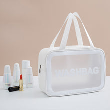 Load image into Gallery viewer, 2 PCS Frosted Translucent Waterproof Storage Bag Cosmetic Bag Swimming Bag Wash Bag, Black M, Black M 2 Handles, Black L, Pink S, Pink M, Pink M 2 Handles, Pink L, White S, White M, White M 2 Handles, White L, Blue S, Blue M, Blue M 2 Handles, Blue L