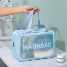 Load image into Gallery viewer, 2 PCS Frosted Translucent Waterproof Storage Bag Cosmetic Bag Swimming Bag Wash Bag, Black M, Black M 2 Handles, Black L, Pink S, Pink M, Pink M 2 Handles, Pink L, White S, White M, White M 2 Handles, White L, Blue S, Blue M, Blue M 2 Handles, Blue L