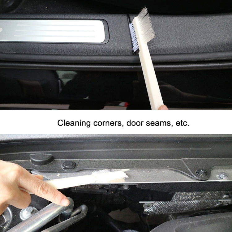10 PCS Car Head Engine Brush Double-Sided Groove Brush, 10 PCS White