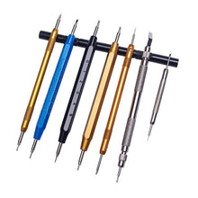 Load image into Gallery viewer, Single -headed Watch Repair Tool Ear Batch Replacement Watch Strap Tool, 10 Pair Silver, 10 Pair Golden, 5 PCS Screw Gold, 5 PCS With Scale Blue, With Scale Golden, 5 PCS With Scale  Black, 2 PCS With Hood, With Packaging  A, With Packaging B          ...