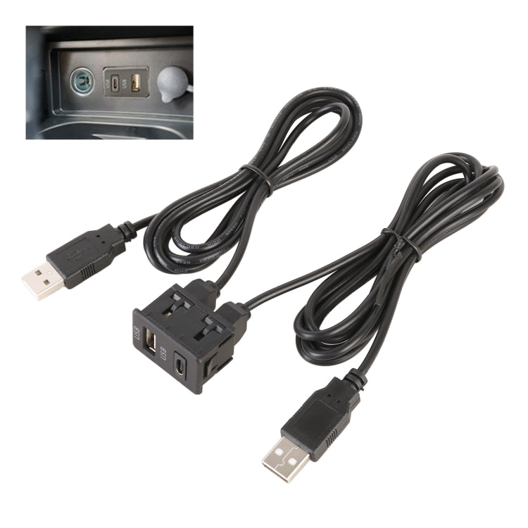 Car Universal Modification Type-C+USB Interface Charging Use Seat, Type-C+USB