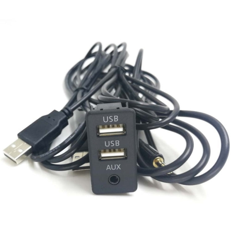 Car Universal Modification Dual USB +AUX Interface Charging Seat, USB+USB+AUX