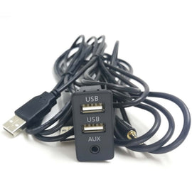 Car Universal Modification Dual USB +AUX Interface Charging Seat, USB+USB+AUX