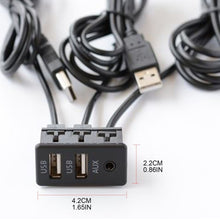 Load image into Gallery viewer, Car Universal Modification Dual USB +AUX Interface Charging Seat, USB+USB+AUX