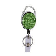 Load image into Gallery viewer, Ceramic Clay Pull Buckle Metal Retractable Keychain Document Buckle, Light Green, Shiny Black, Lake Blue, Deep Blue, Red, Black, White, Pink, AB