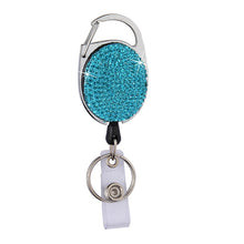 Load image into Gallery viewer, Ceramic Clay Pull Buckle Metal Retractable Keychain Document Buckle, Light Green, Shiny Black, Lake Blue, Deep Blue, Red, Black, White, Pink, AB