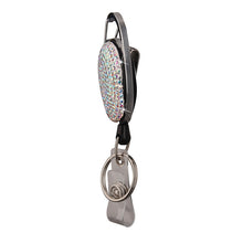 Load image into Gallery viewer, Ceramic Clay Pull Buckle Metal Retractable Keychain Document Buckle, Light Green, Shiny Black, Lake Blue, Deep Blue, Red, Black, White, Pink, AB