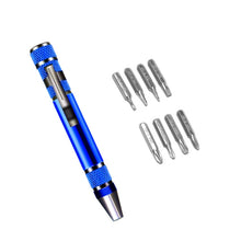 Load image into Gallery viewer, 8 In 1 Screwdriver Aluminum Alloy Combination Disassembly Pen Repair Screwdriver, 8 In 1 Blue, 8 In 1 Red, 8 In 1 Black, 8 In 1 Silver